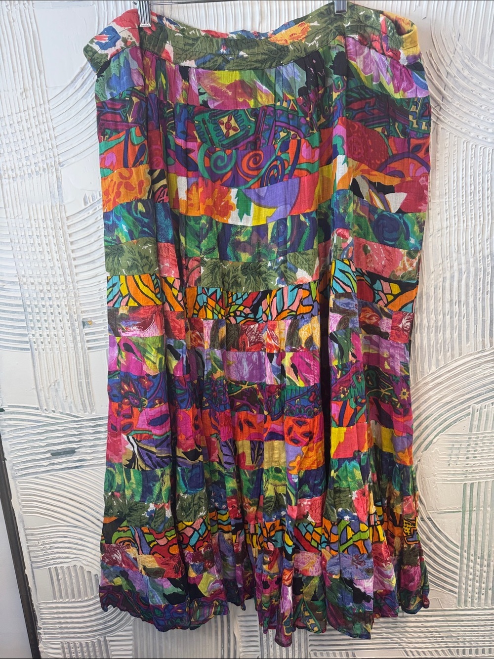 Colorful Abstract Patchwork Maxi Skirt N0544 - Picture 6 of 9